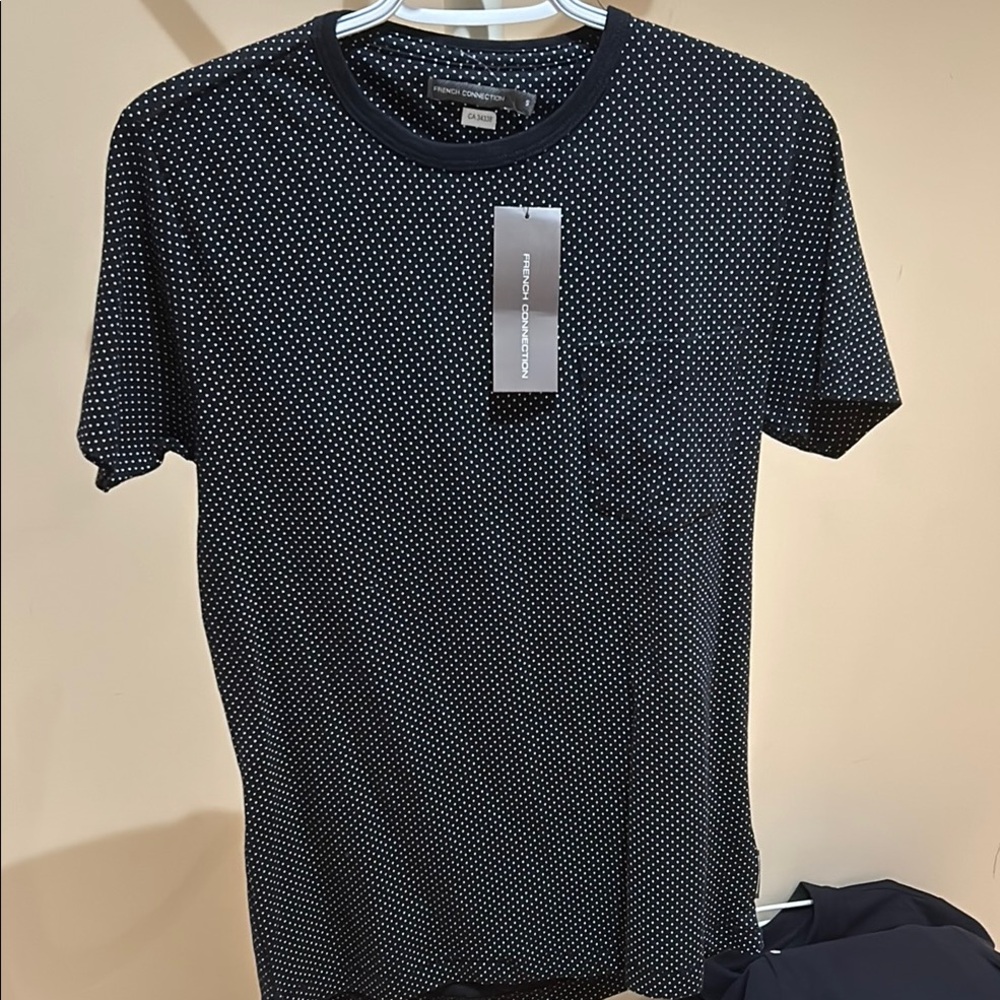 French Connection Black Polka Dot T-Shirt